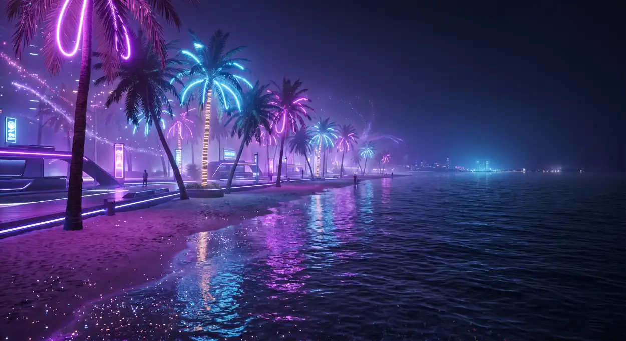 Free Download Aesthetic Summer Wallpaper With Palm Trees - High Quality Summer Aesthetic Wallpaper Image