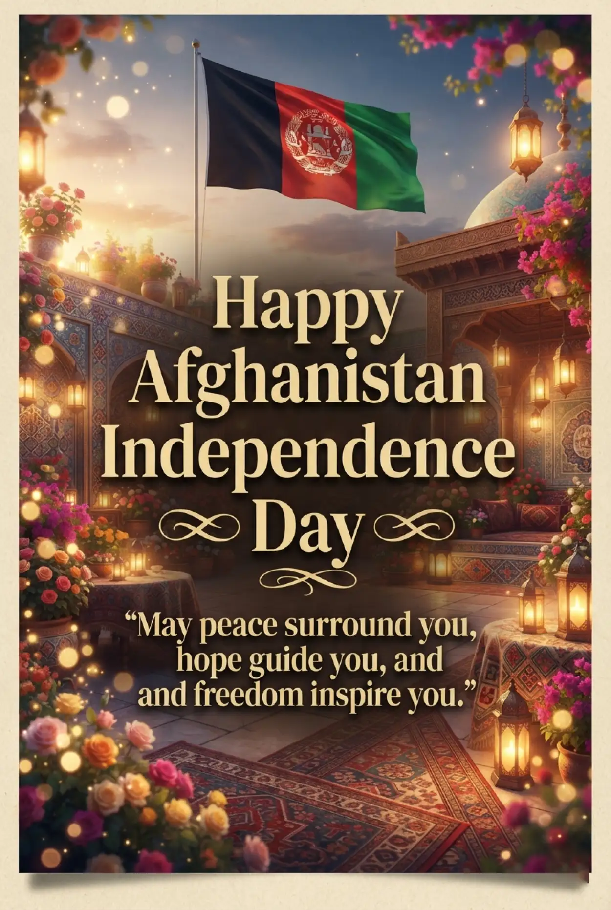 Free Download Afghan Independence Day 2026 Greeting Poster - High Quality Afghan Independence Day 2026 Image