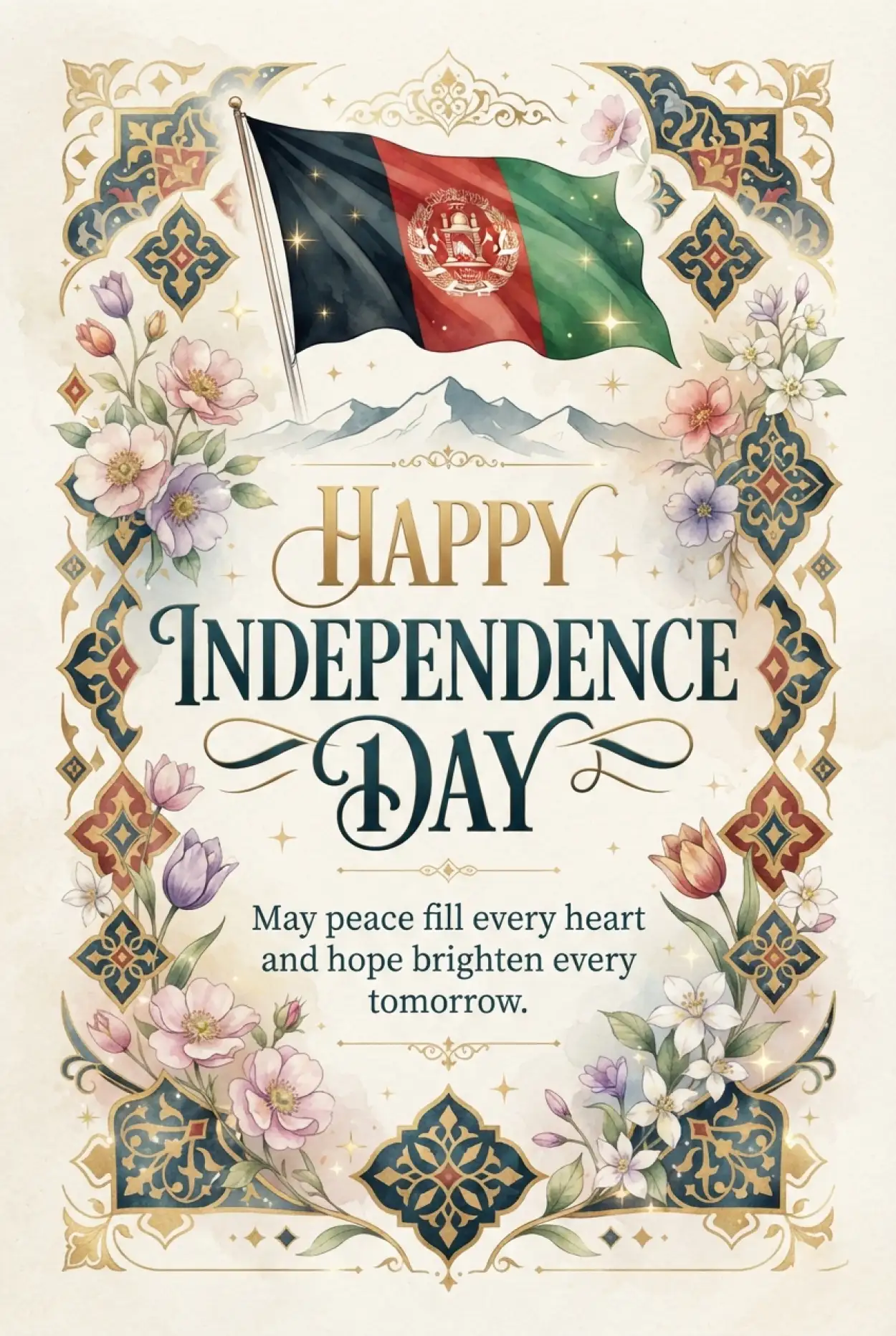 Free Download Afghan Independence Day 2026 Typography Poster - High Quality Afghan Independence Day 2026 Image