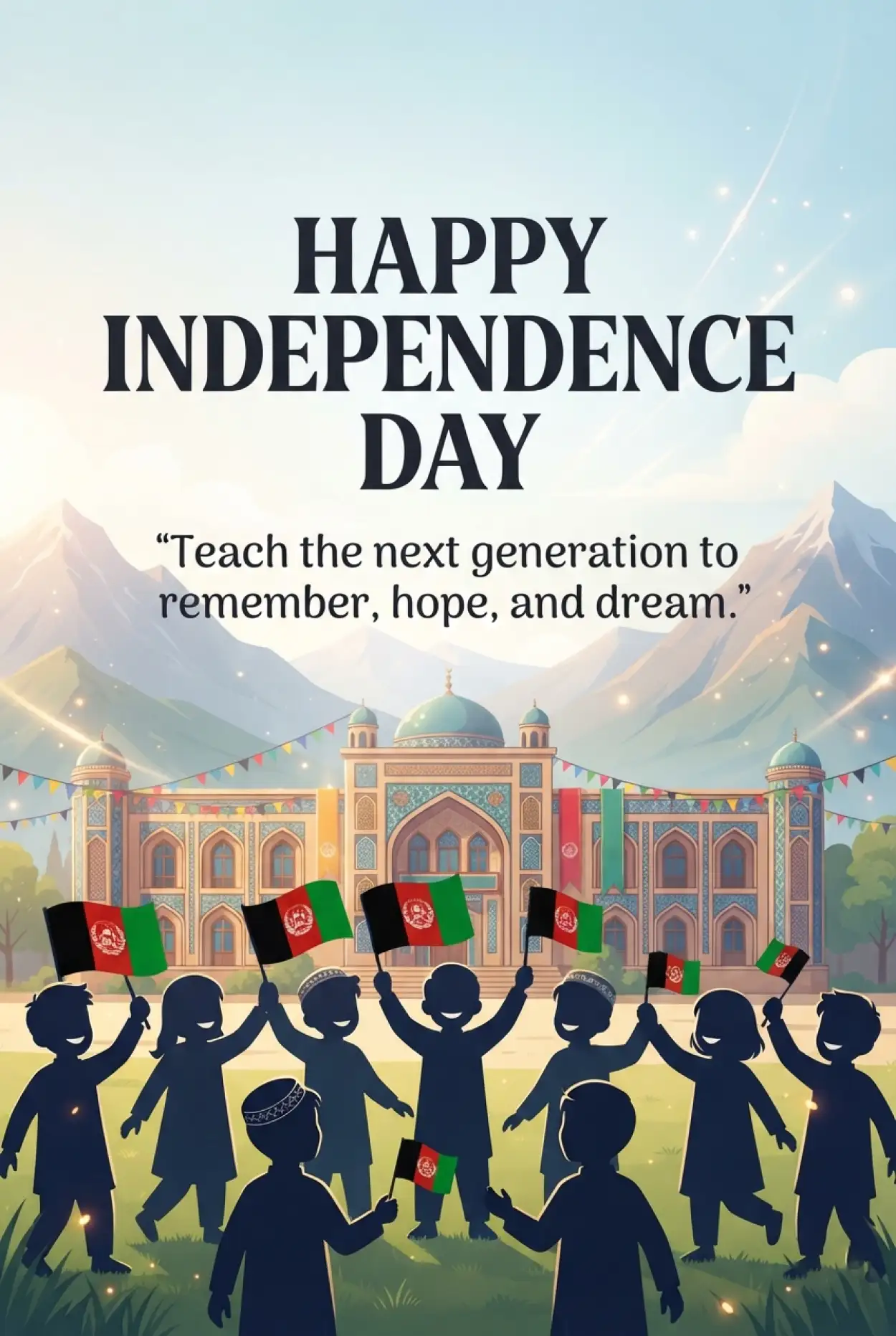 Free Download Afghanistan Independence Day 2026 School Poster - High Quality Afghan Independence Day 2026 Image