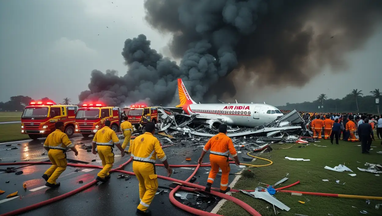 Ahmedabad airplane accident scene pictures