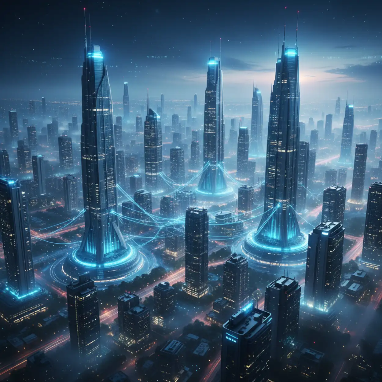 ai business background future city