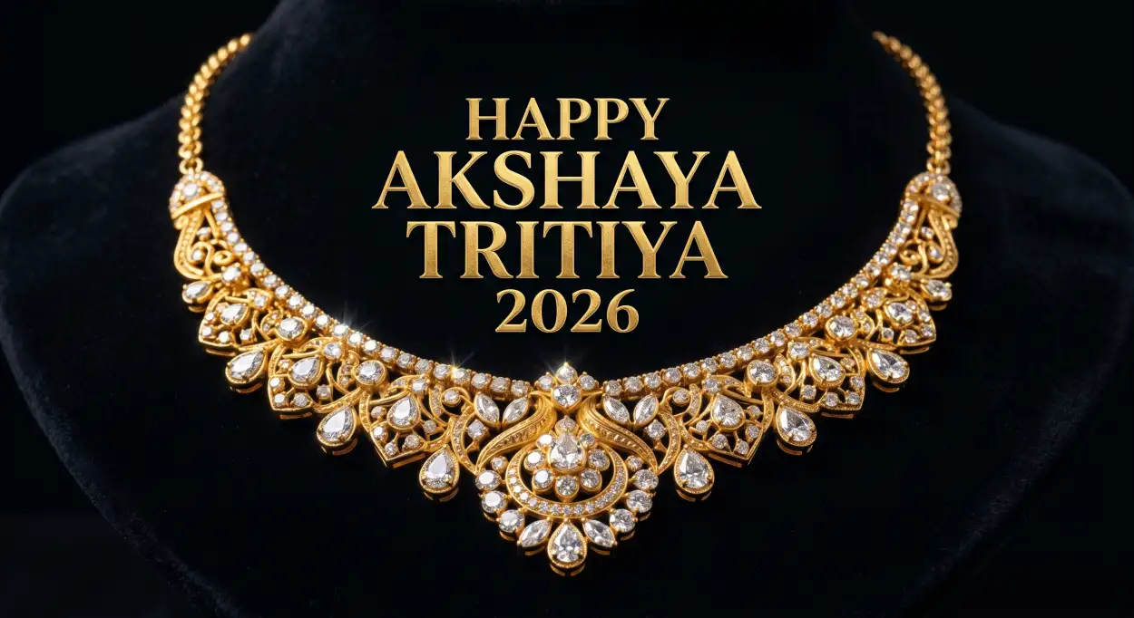 Free Download Akshaya Tritiya 2026 Wishes Gold Jewellery Banner - High Quality Akshaya Tritiya 2026 Wishes Image