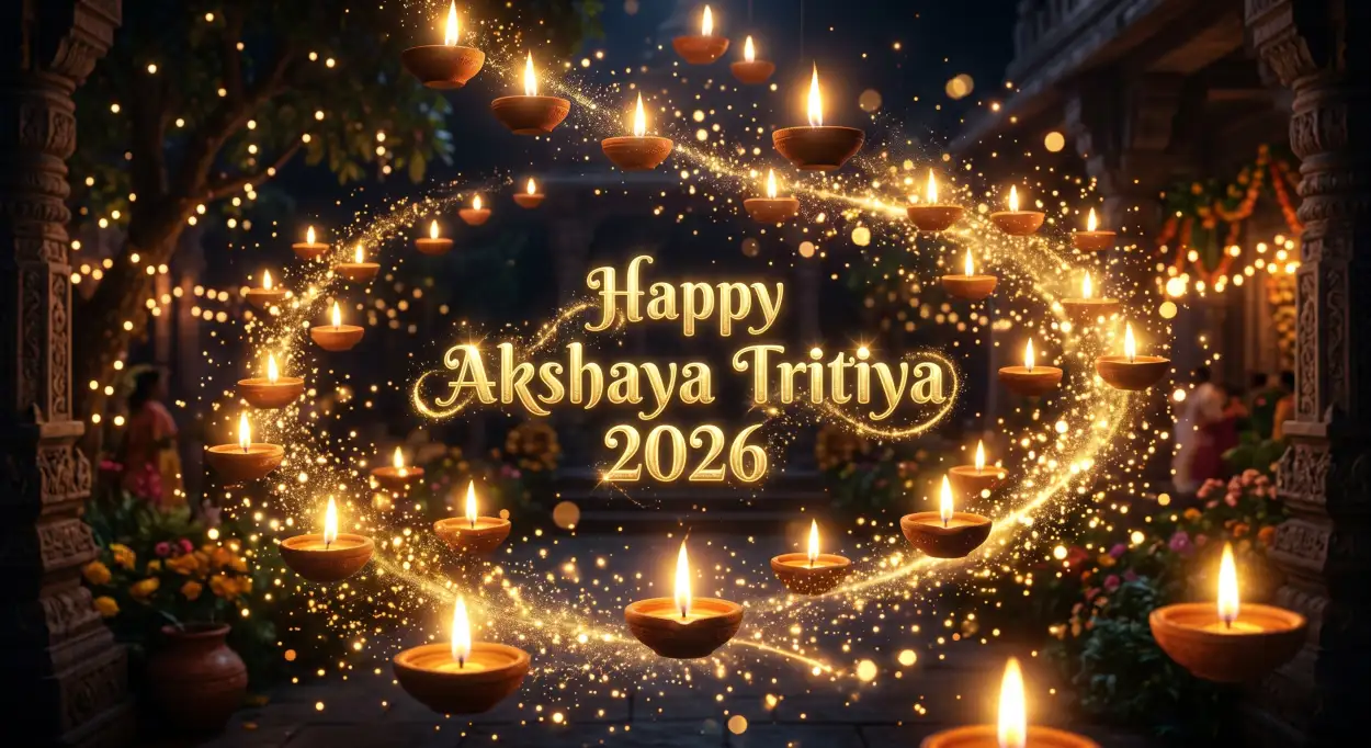 Free Download Akshaya Tritiya 2026 Wishes Greeting Banner - High Quality Akshaya Tritiya 2026 Wishes Image