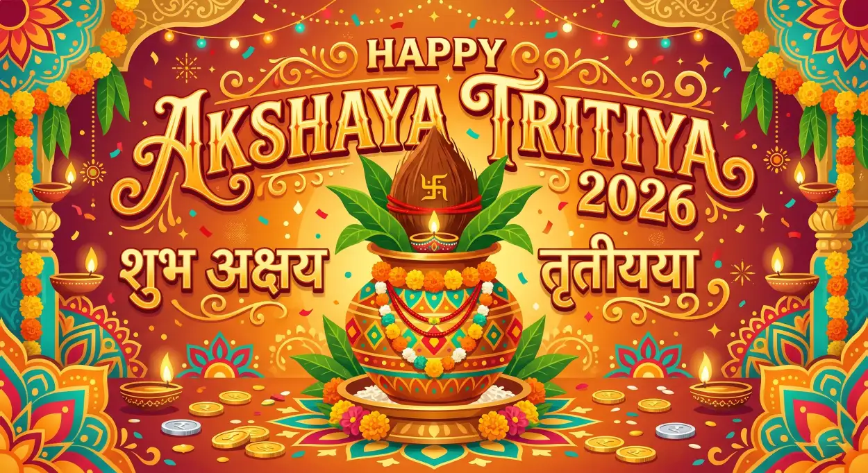 Free Download Akshaya Tritiya 2026 Wishes Kalash Coconut Images - High Quality Akshaya Tritiya 2026 Wishes Image