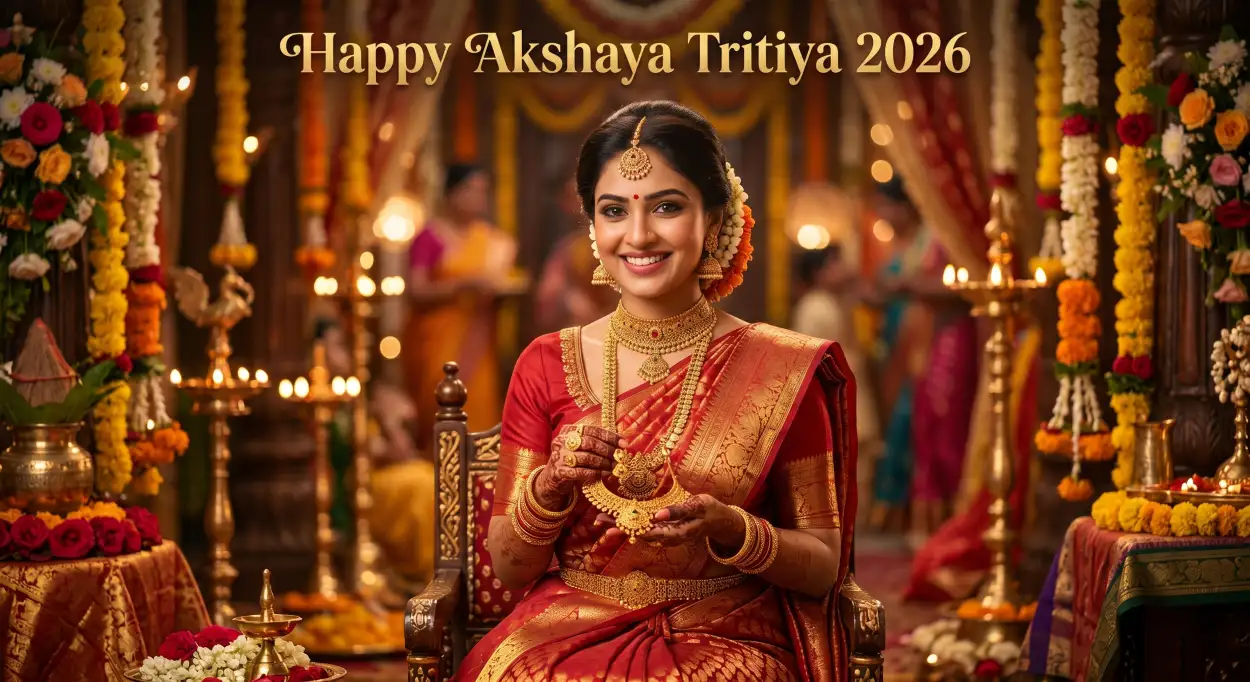 Free Download Akshaya Tritiya 2026 Wishes With Lakshmi Image - High Quality Akshaya Tritiya 2026 Wishes Image