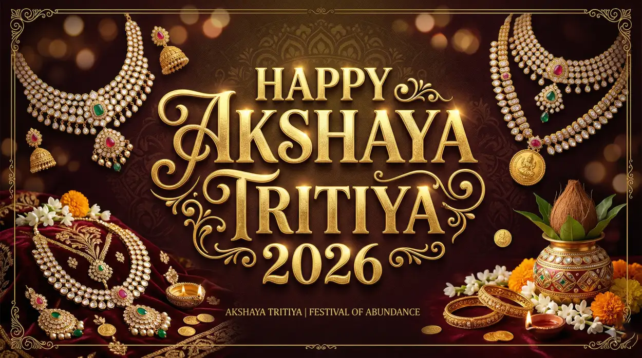 Free Download Akshaya Tritiya Festival Poster Background For Photoshop - High Quality Happy Akshaya Tritiya 2026 Background Image