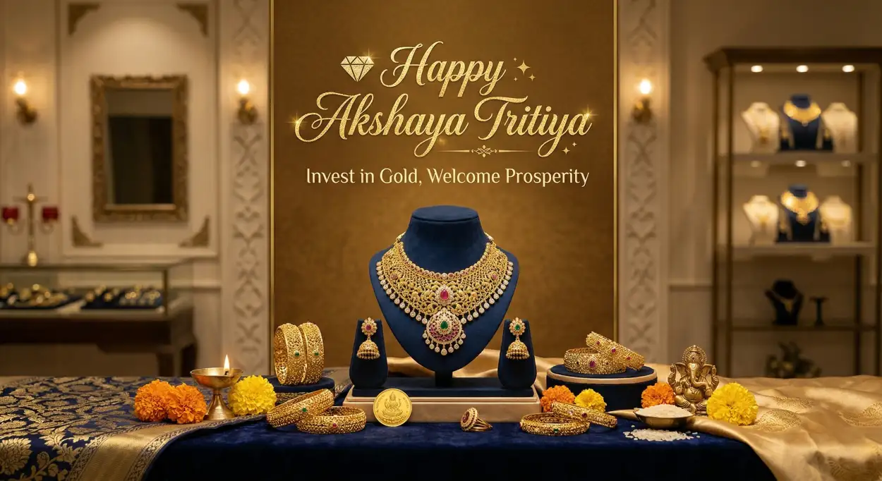 Free Download Akshaya Tritiya Jewellery Banner Png - High Quality Happy Akshaya Tritiya 2026 Transparent PNG