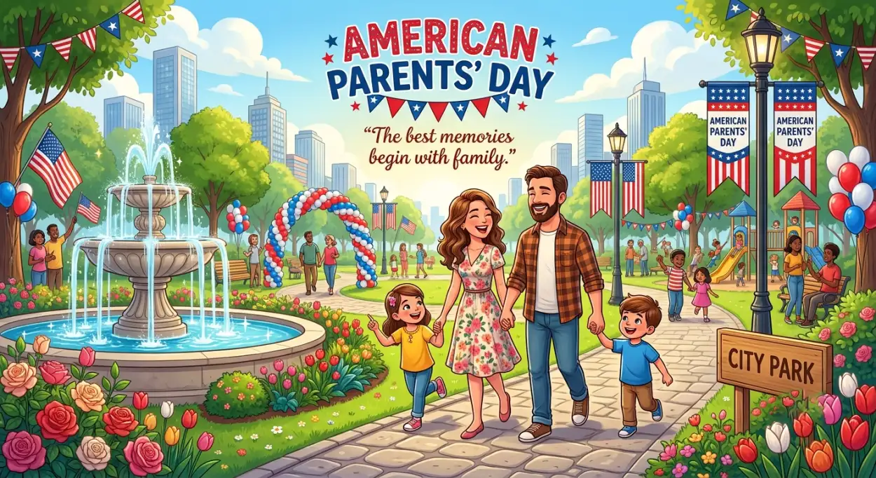 Free Download American Family Parents Day Celebration - High Quality American Parents Day 2026 Image