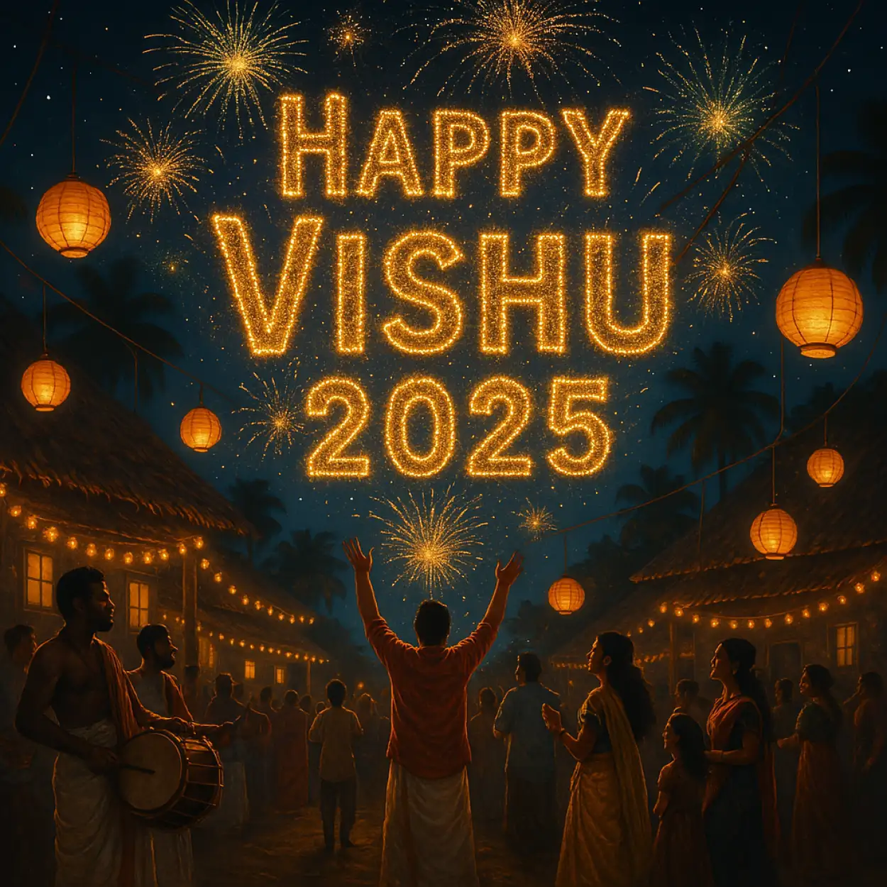 Animated Happy Vishu 2025 greeting