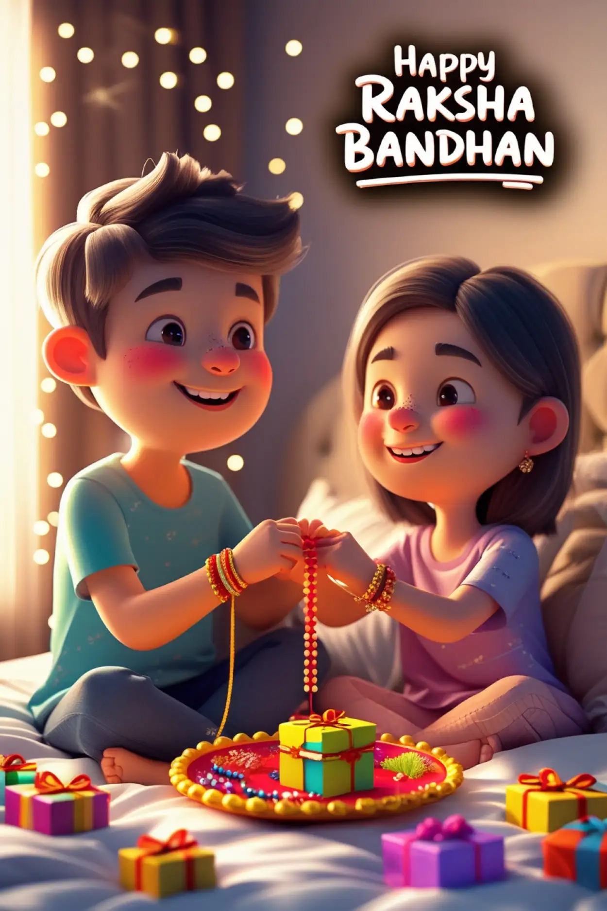 Free Download Animated Rakhi Wishes For Kids - High Quality Happy Raksha Bandhan Wishes For Children Background