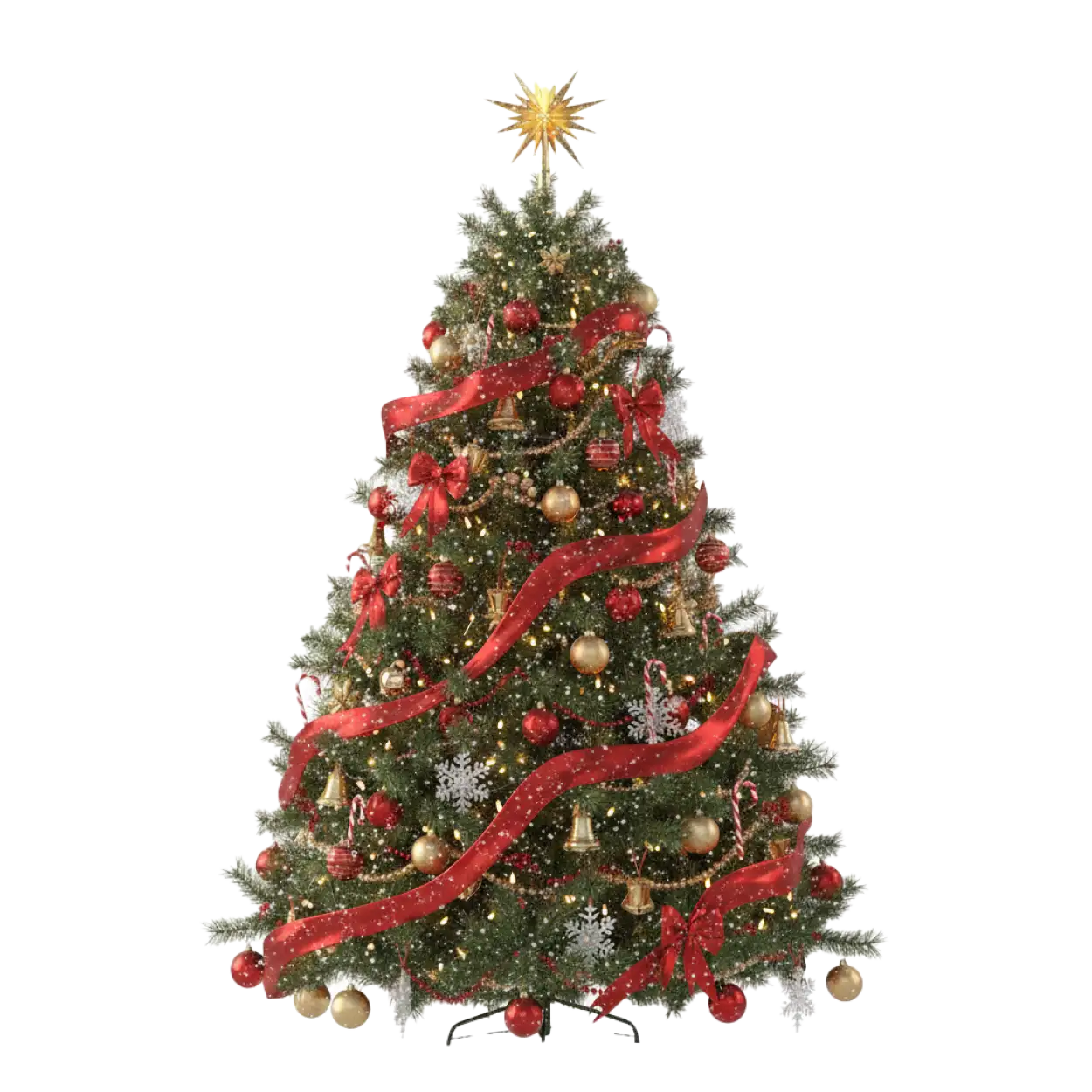 Animated style Christmas tree PNG still frame
