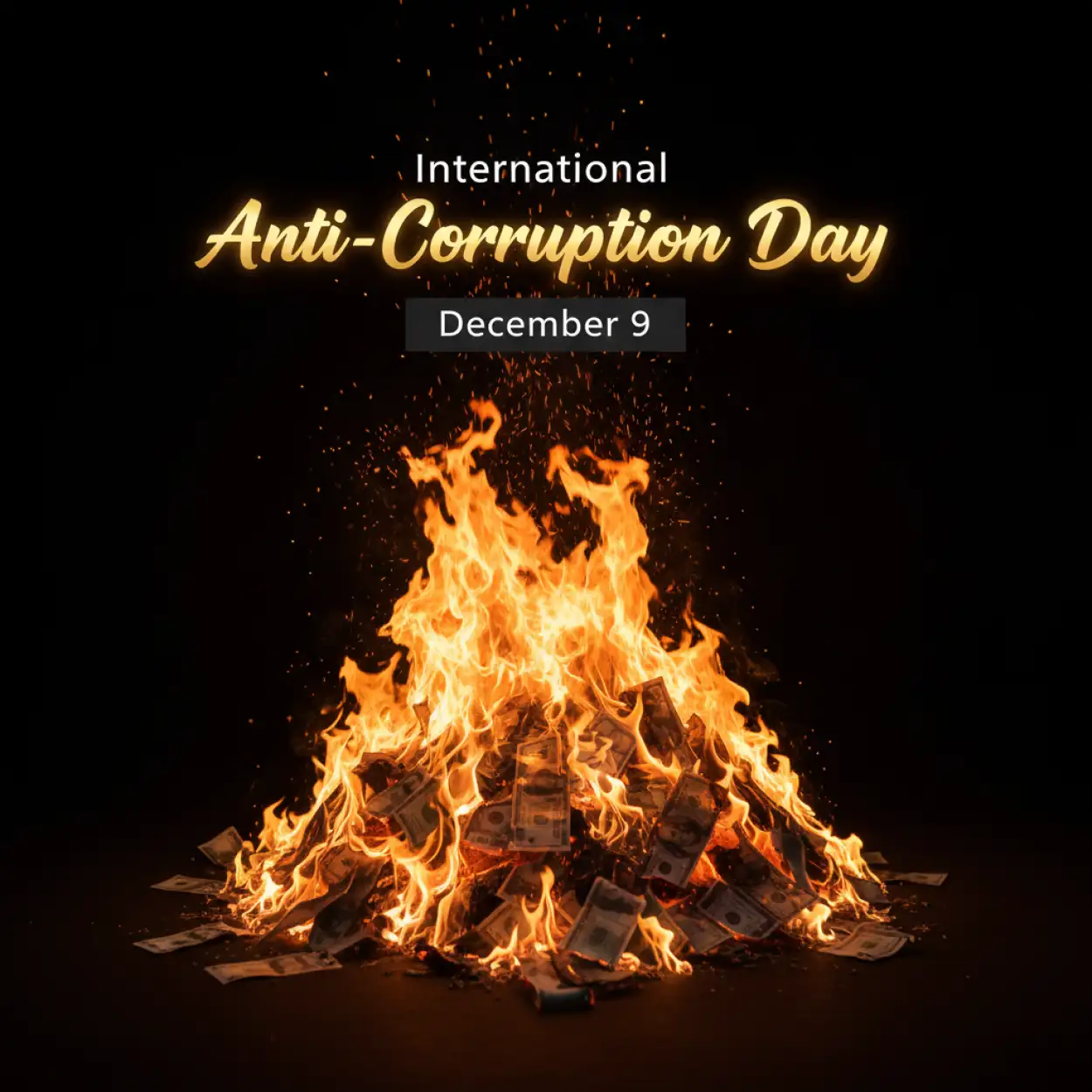 Anti-corruption awareness banner with earth background