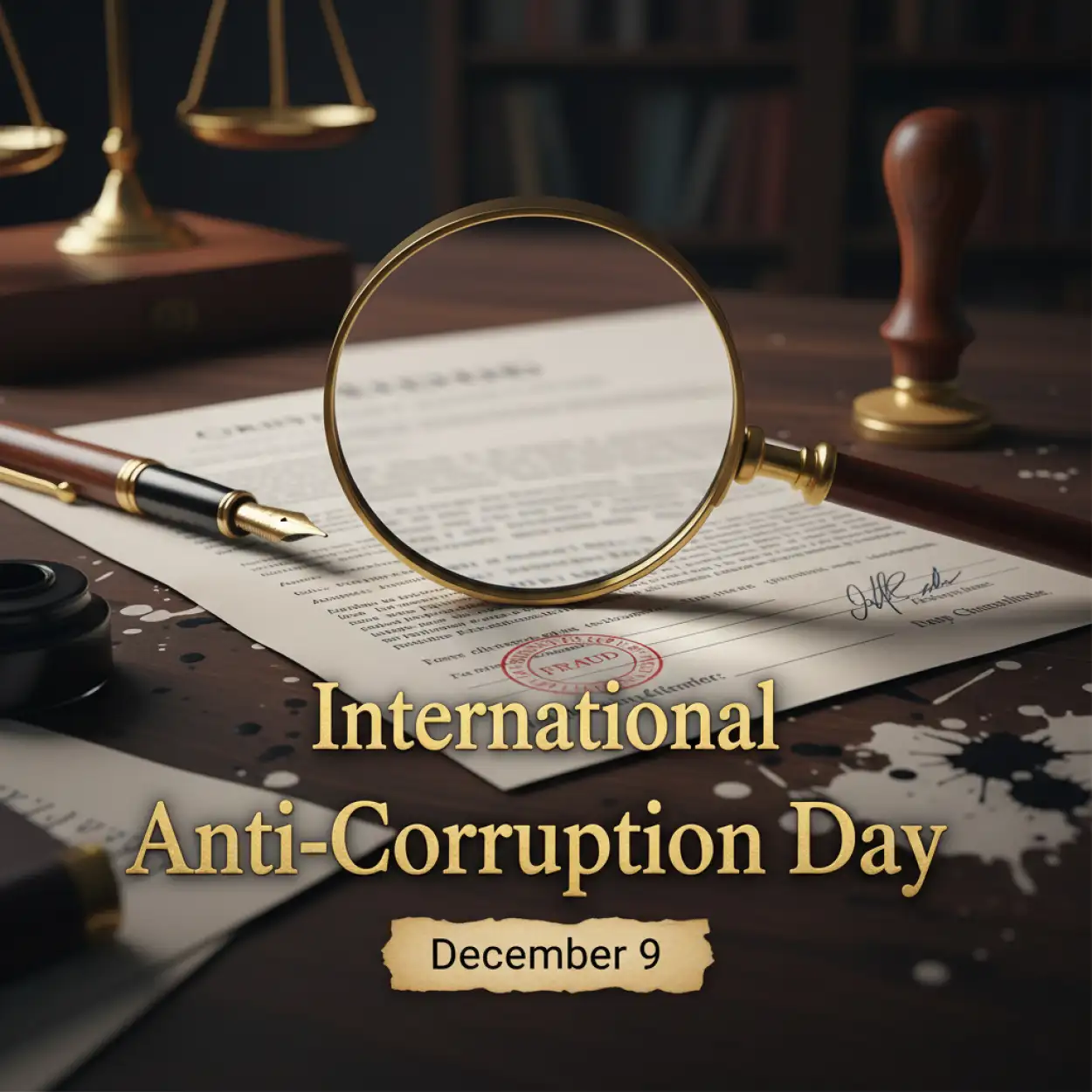Anti corruption day digital poster with slogans