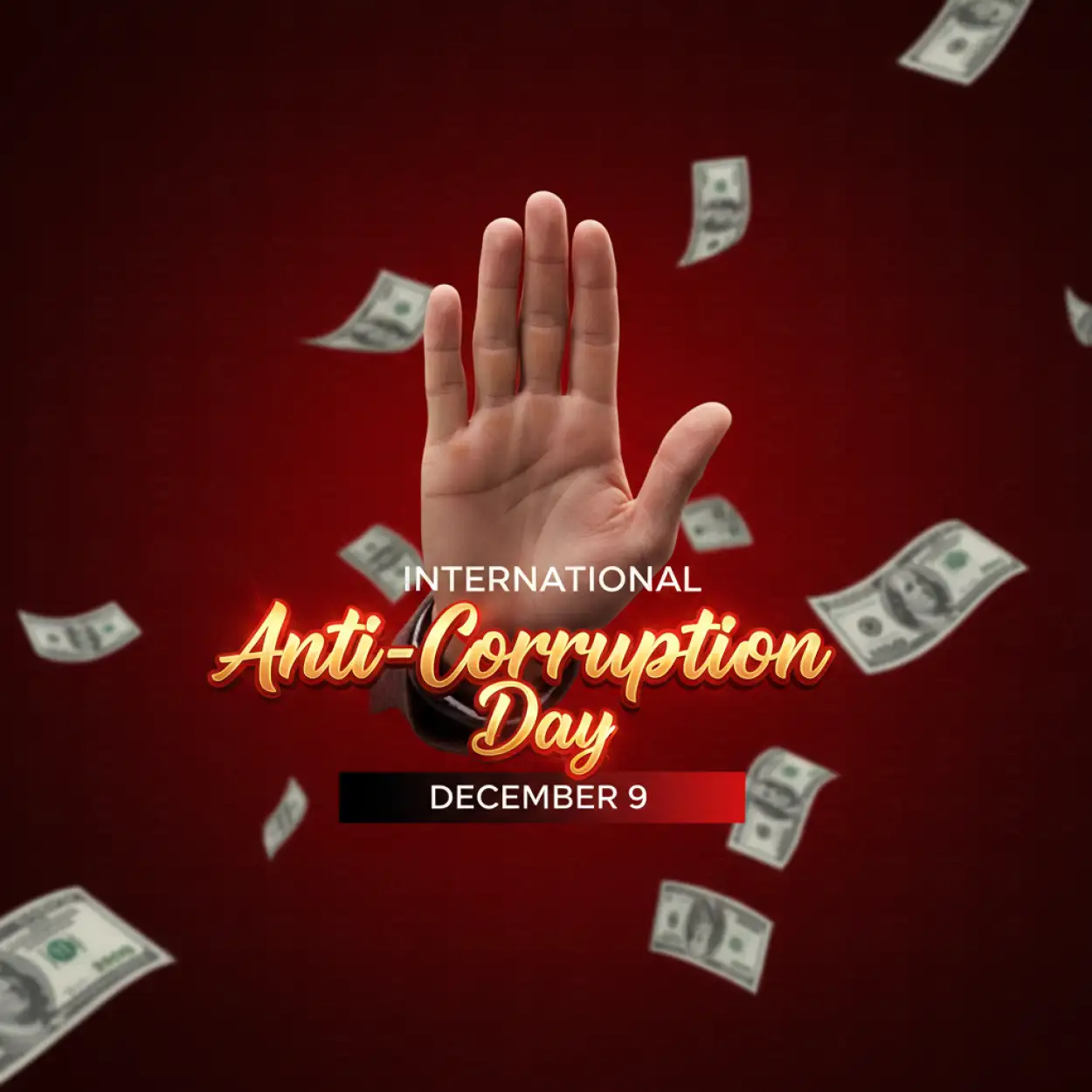 Free Download Anti Corruption Typography Poster HD PNG - High Quality International Anti Corruption Day PNG Image