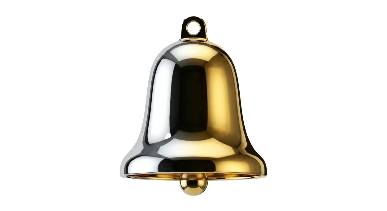 Free Download Antique Christmas Bell Png Transparent Background - High Quality Christmas Bell Png PNG Image