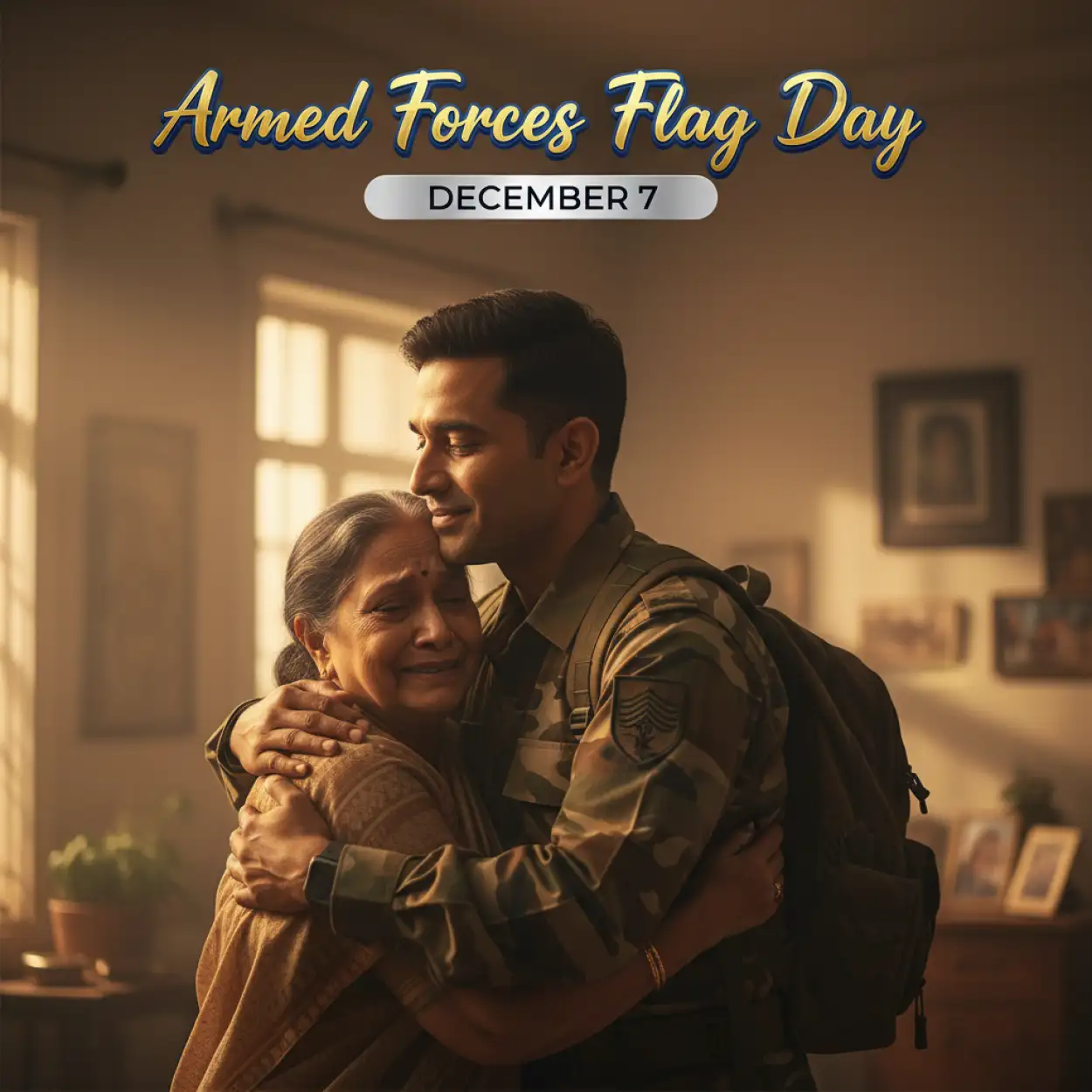 armed forces flag day tricolor theme poster