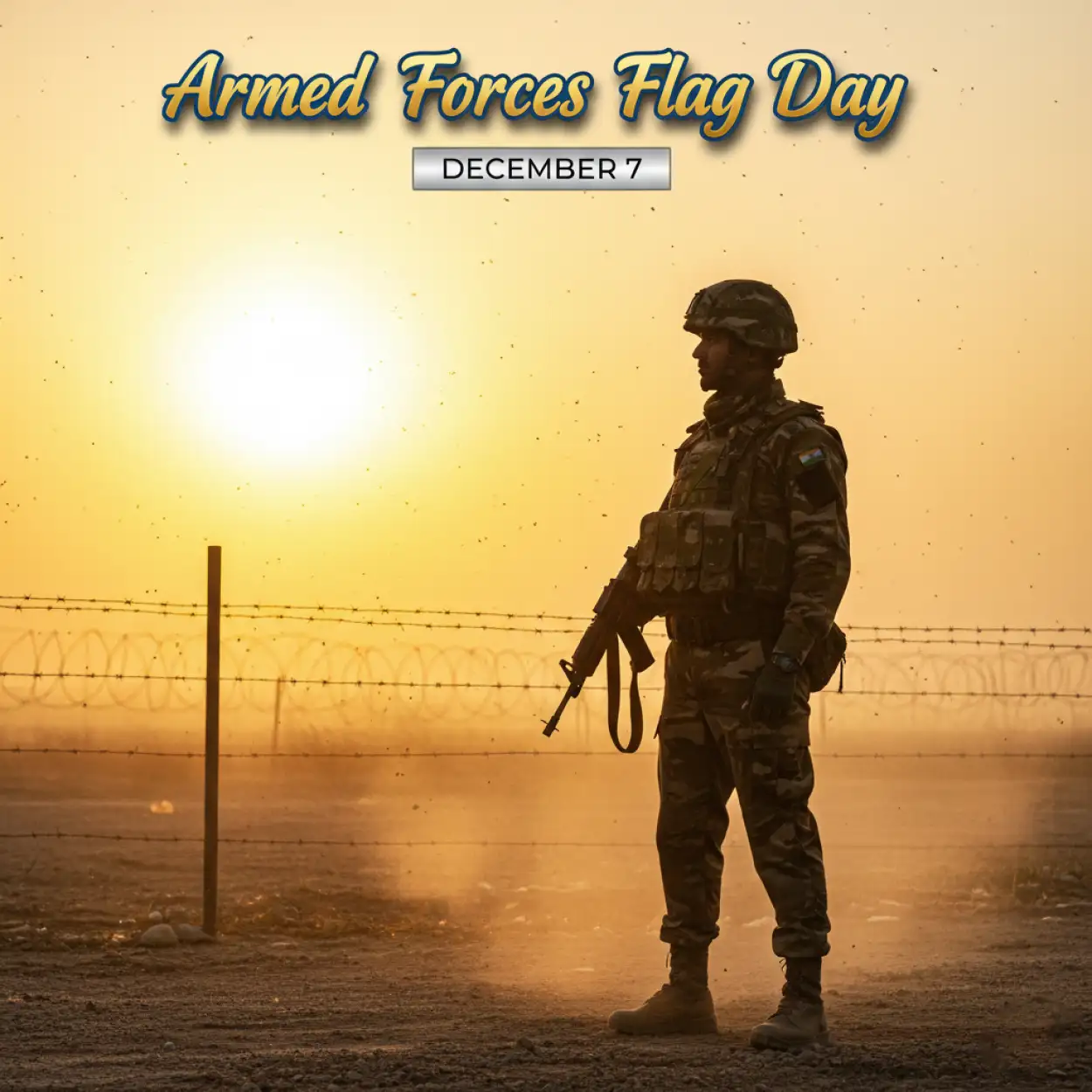 armed forces flag day typography