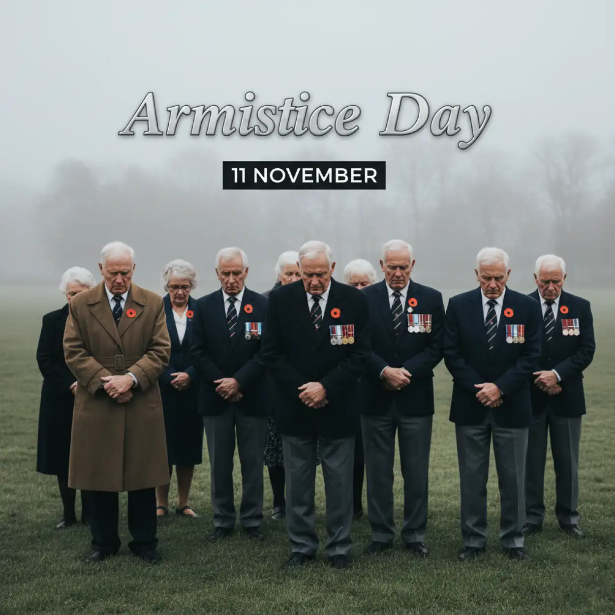 armistice day 2025 hd images with red poppy flowers and british flag