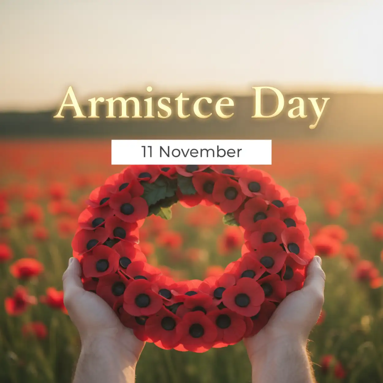 armistice day poppy badge vector design