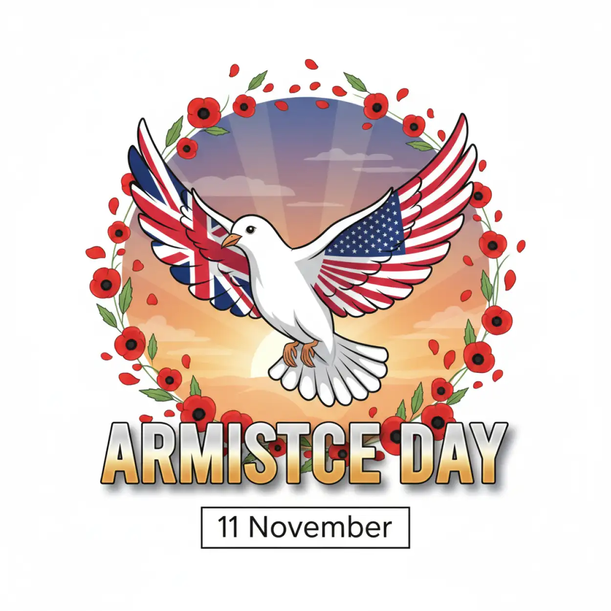 armistice day vector poster for print use