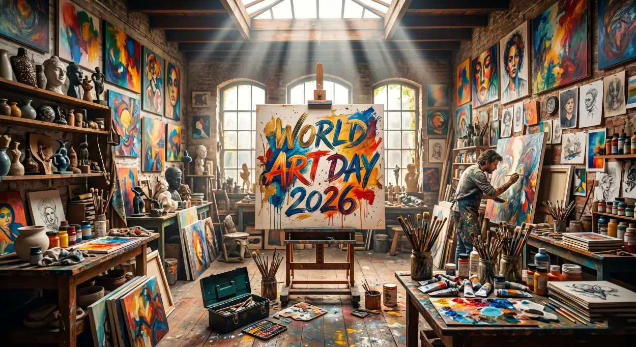 Free Download Art Inspiration World Art Day 2 - High Quality World Art Day 2026 Wishes Image