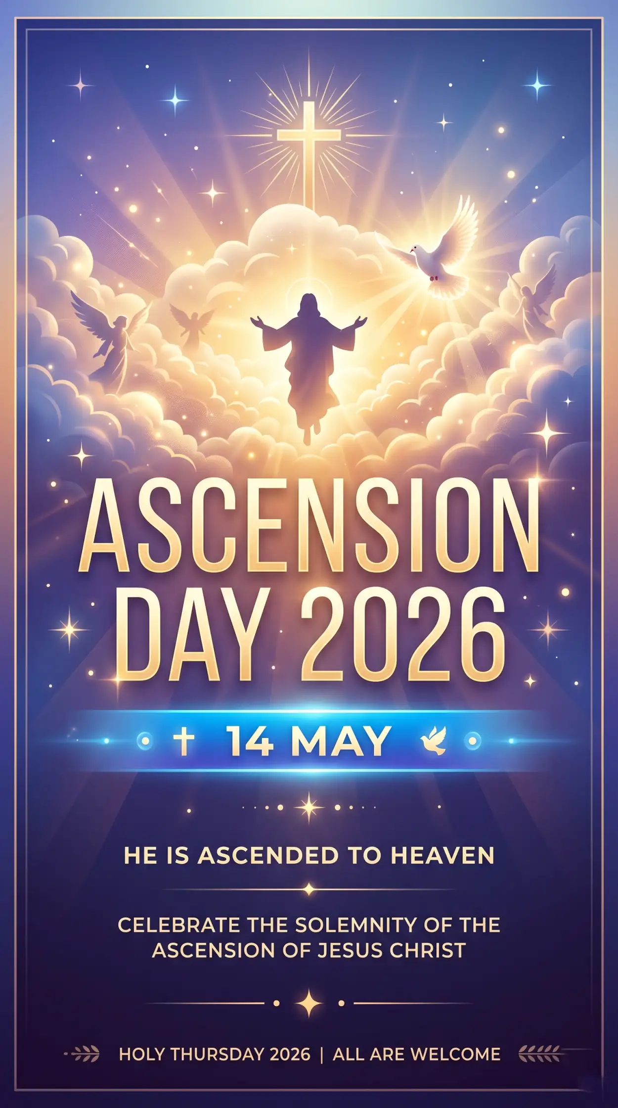 Free Download Ascension Day 2026 Church Event Flyer - High Quality Ascension Day 2026 Wishes Image