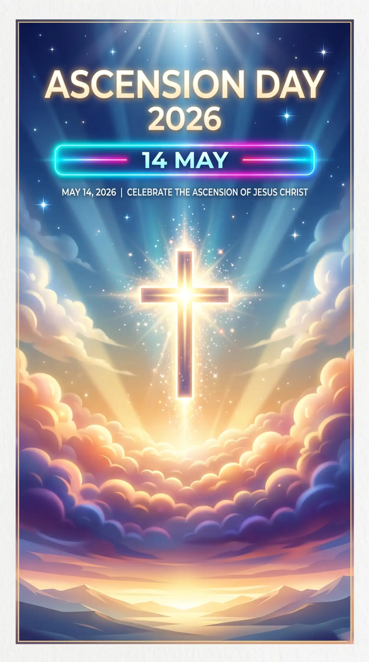 Free Download Ascension Day 2026 Church Prayer Banner - High Quality Ascension Day 2026 Wishes Image