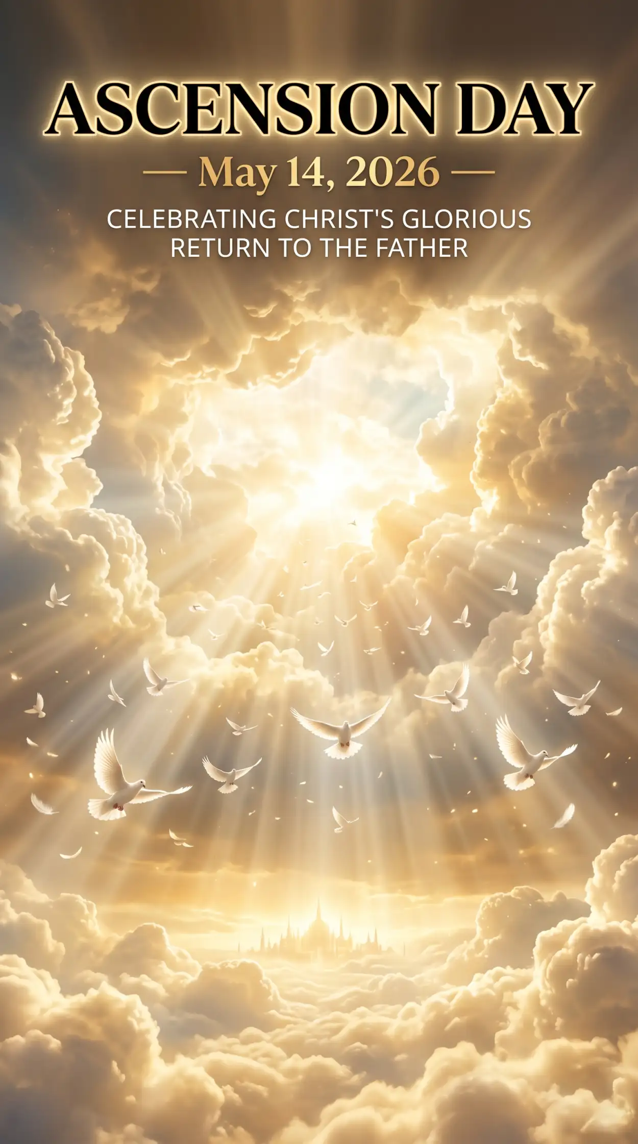 Free Download Ascension Day 2026 Divine Light Wallpaper - High Quality Ascension Day 2026 Wishes Image
