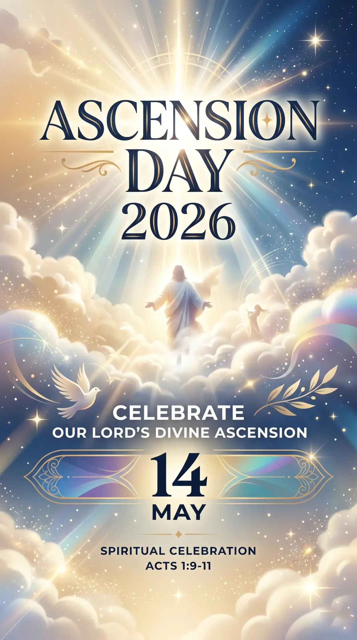 Free Download Ascension Day 2026 Holiday Celebration - High Quality Ascension Day 2026 Wishes Image