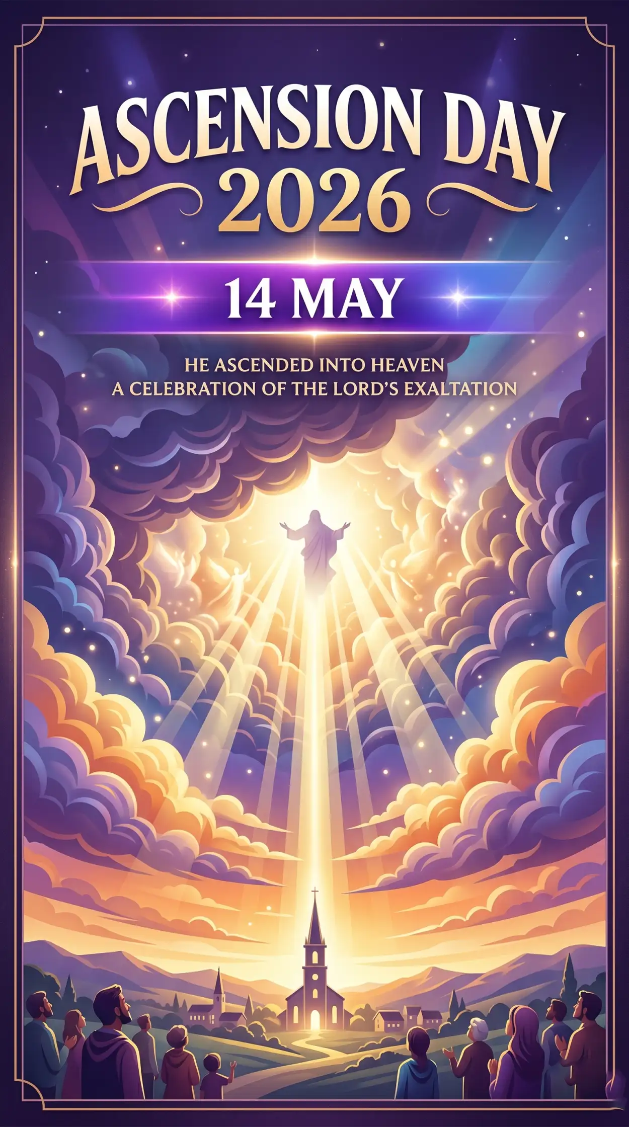 Free Download Ascension Day 2026 Holy Celebration Quotes - High Quality Ascension Day 2026 Wishes Image