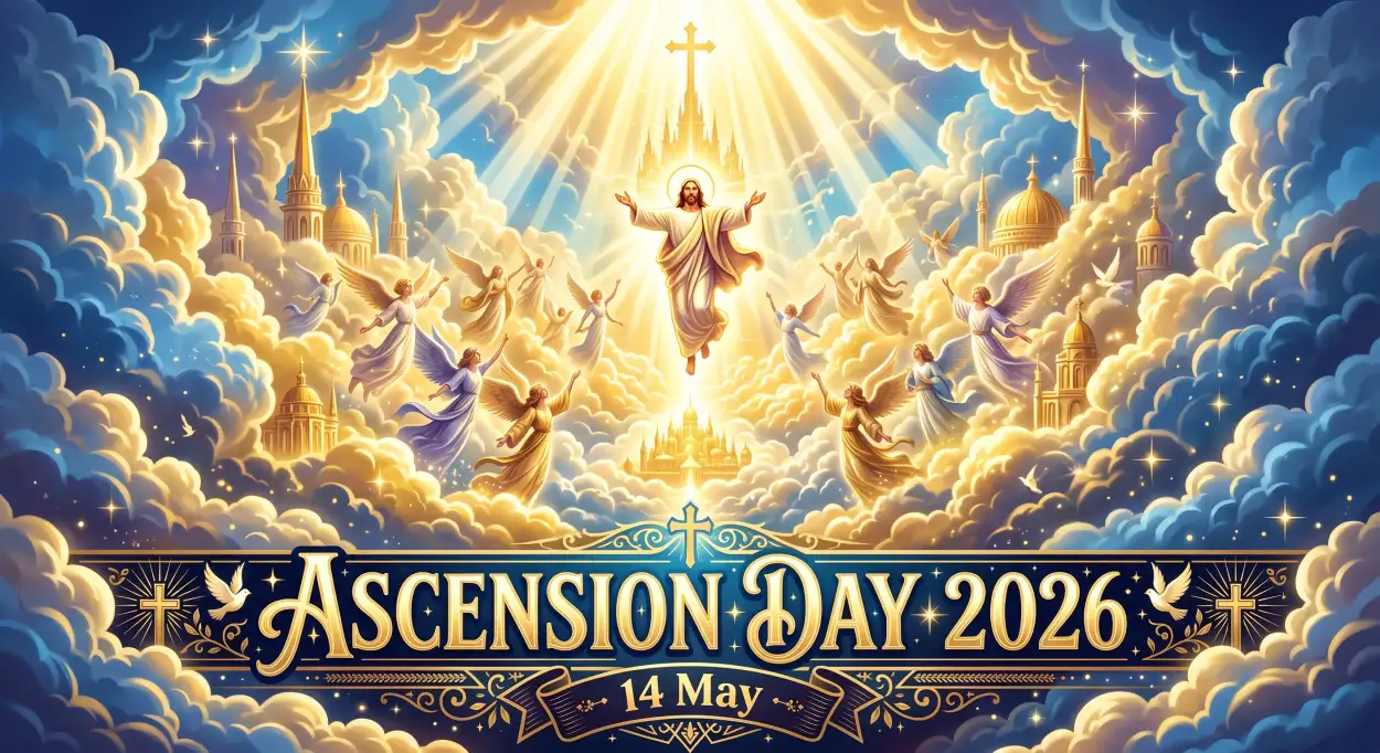 Free Download Ascension Day 2026 Holy Event Banner - High Quality Ascension Day 2026 Wishes Image