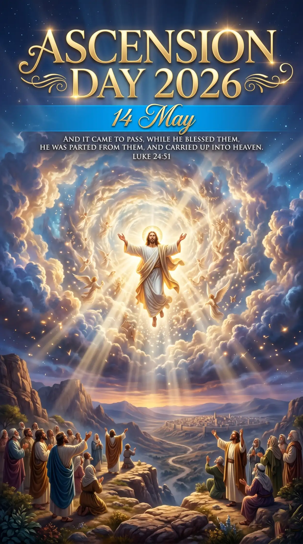 Free Download Ascension Day 2026 Inspirational Christian Post - High Quality Ascension Day 2026 Wishes Image
