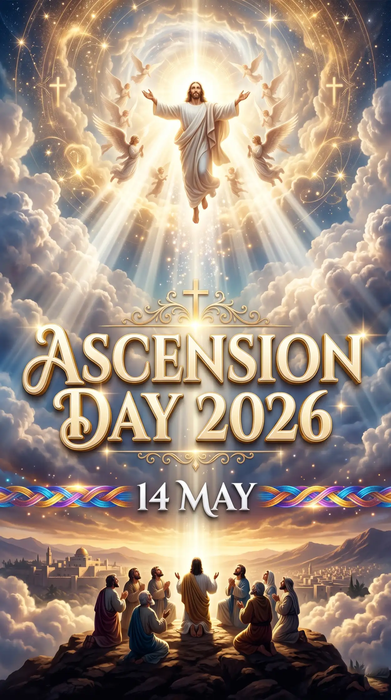 Free Download Ascension Day 2026 Inspirational Festival Poster - High Quality Ascension Day 2026 Wishes Image