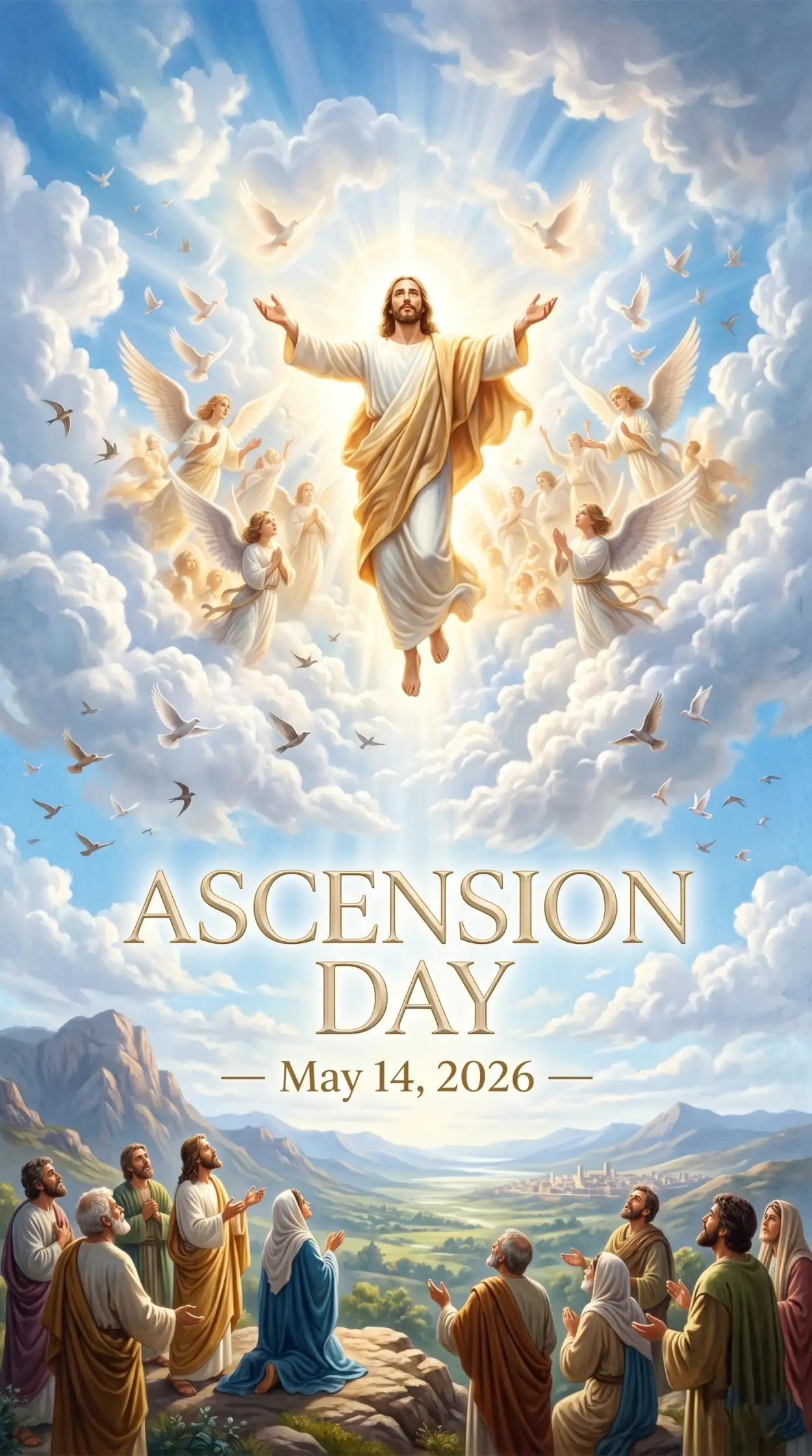 Free Download Ascension Day 2026 Modern Poster Design - High Quality Ascension Day 2026 Wishes Image