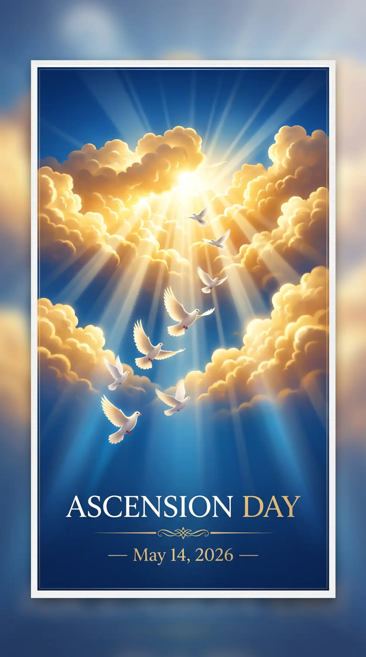 Free Download Ascension Day 2026 Printable Greeting Card - High Quality Ascension Day 2026 Wishes Image