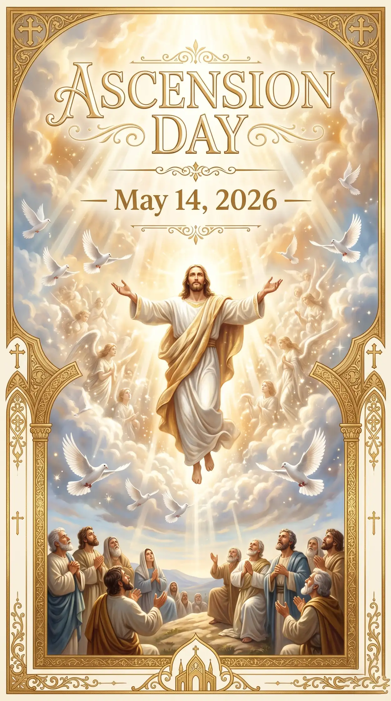 Free Download Ascension Day 2026 Transparent Png - High Quality Ascension Day 2026 Wishes Transparent PNG