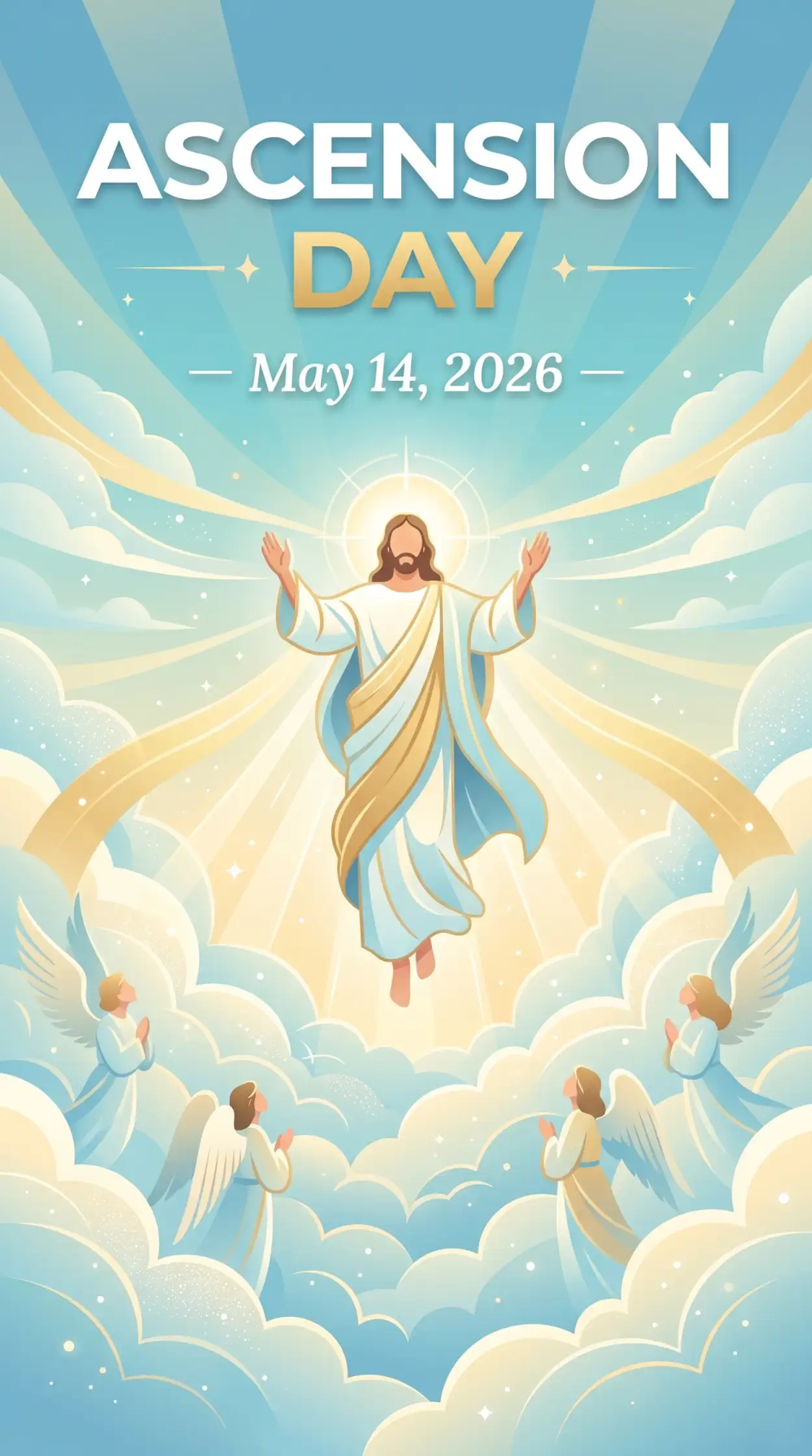 Free Download Ascension Day 2026 Vector Illustration - High Quality Ascension Day 2026 Wishes Image