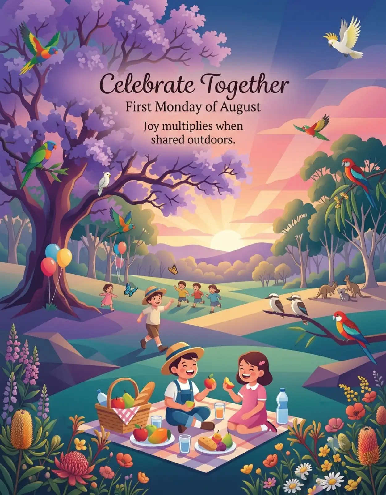 Free Download Australia Picnic Day 2026 Community Celebration Poster - High Quality Australia Picnic Day 2026 Image