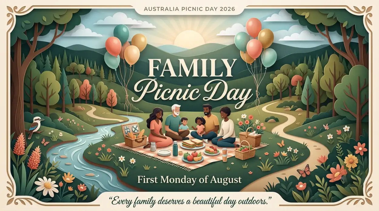 Free Download Australia Picnic Day 2026 Family Bonding Poster - High Quality Australia Picnic Day 2026 Image