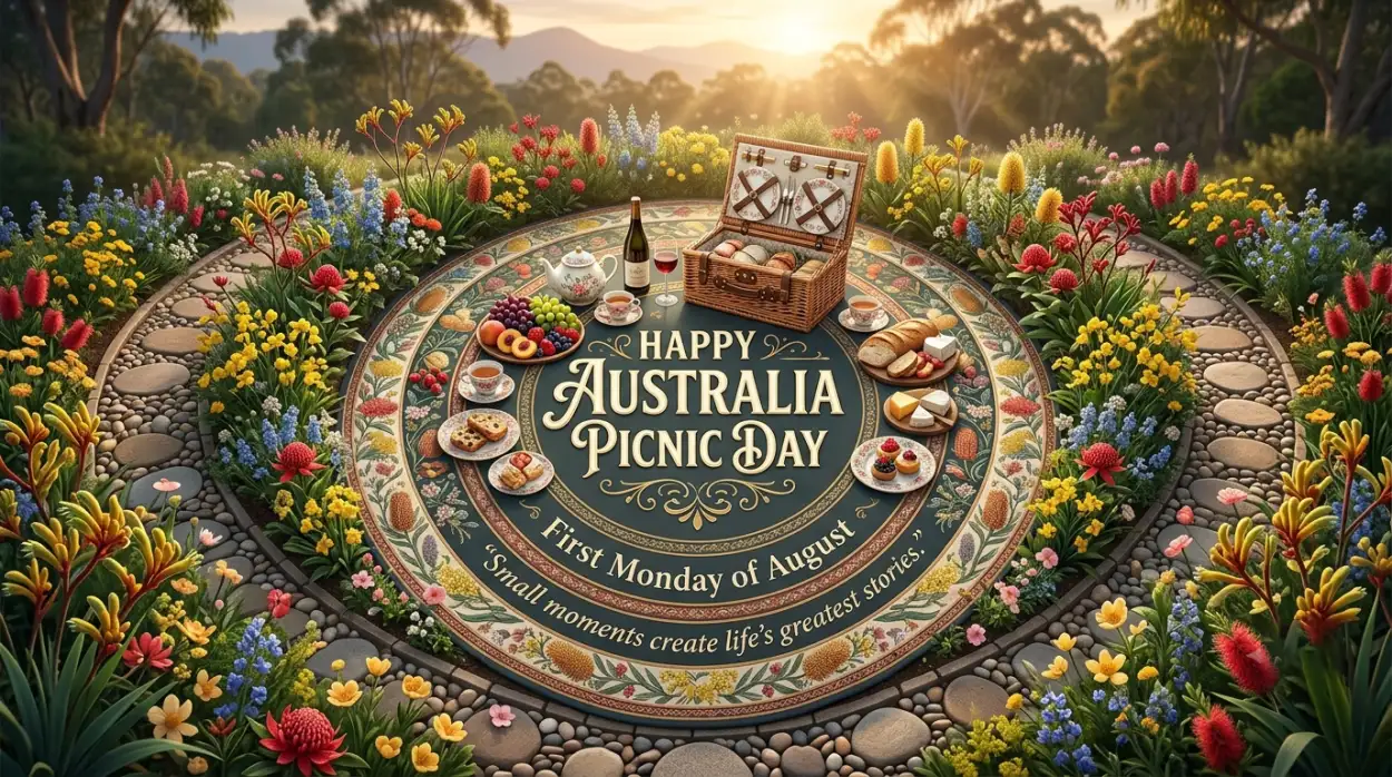 Free Download Australia Picnic Day 2026 Floral Picnic Design - High Quality Australia Picnic Day 2026 Image