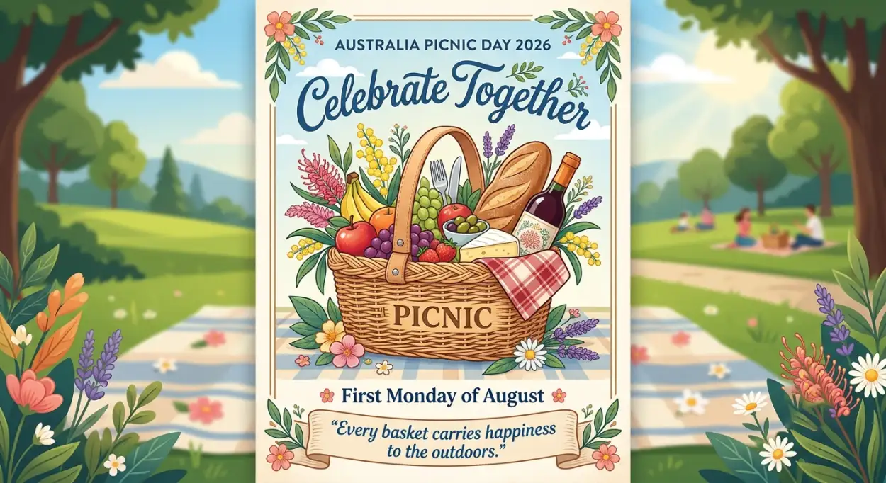 Free Download Australia Picnic Day 2026 Picnic Event Flyer - High Quality Australia Picnic Day 2026 Image