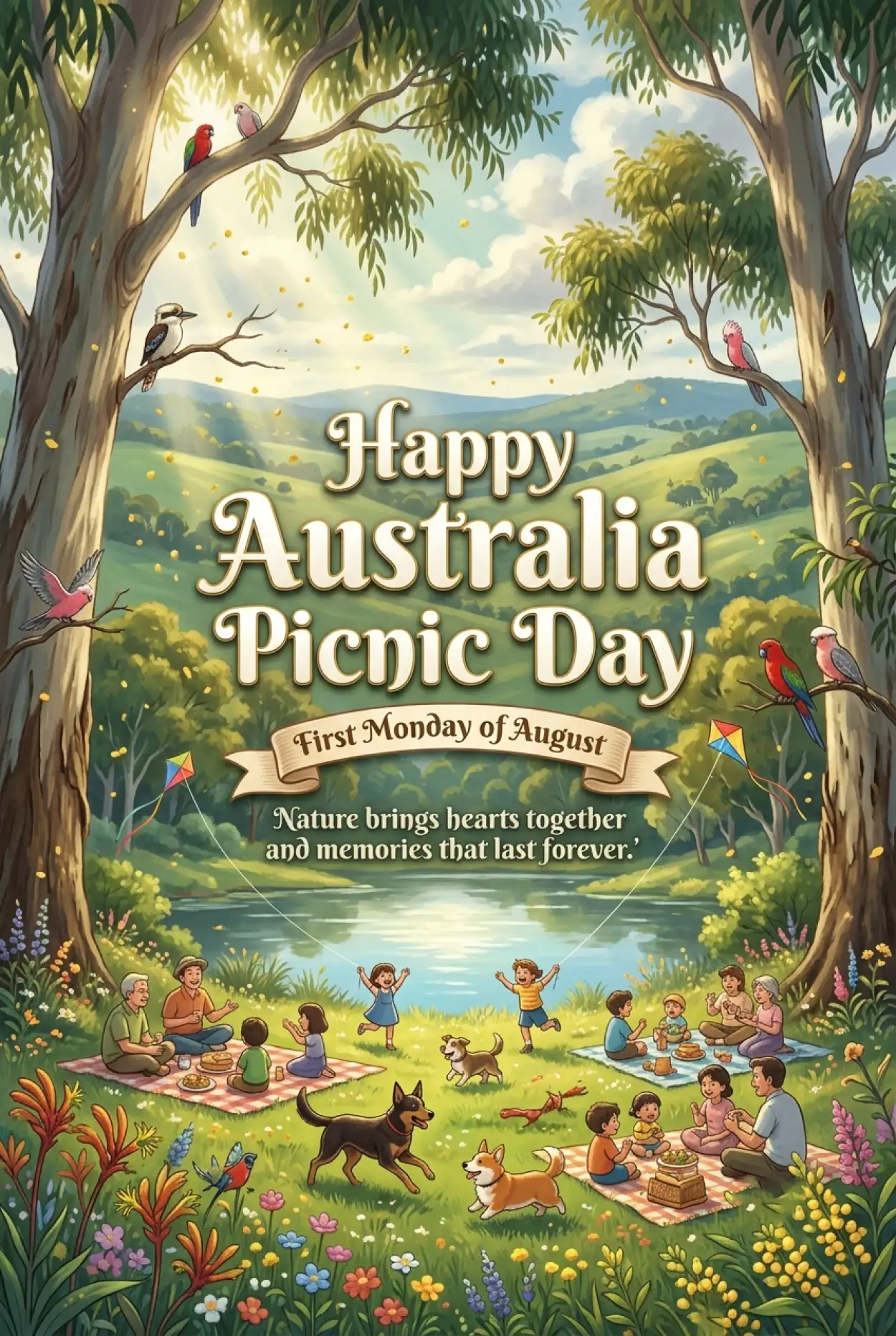 Free Download Australia Picnic Day 2026 Typography Design - High Quality Australia Picnic Day 2026 Image