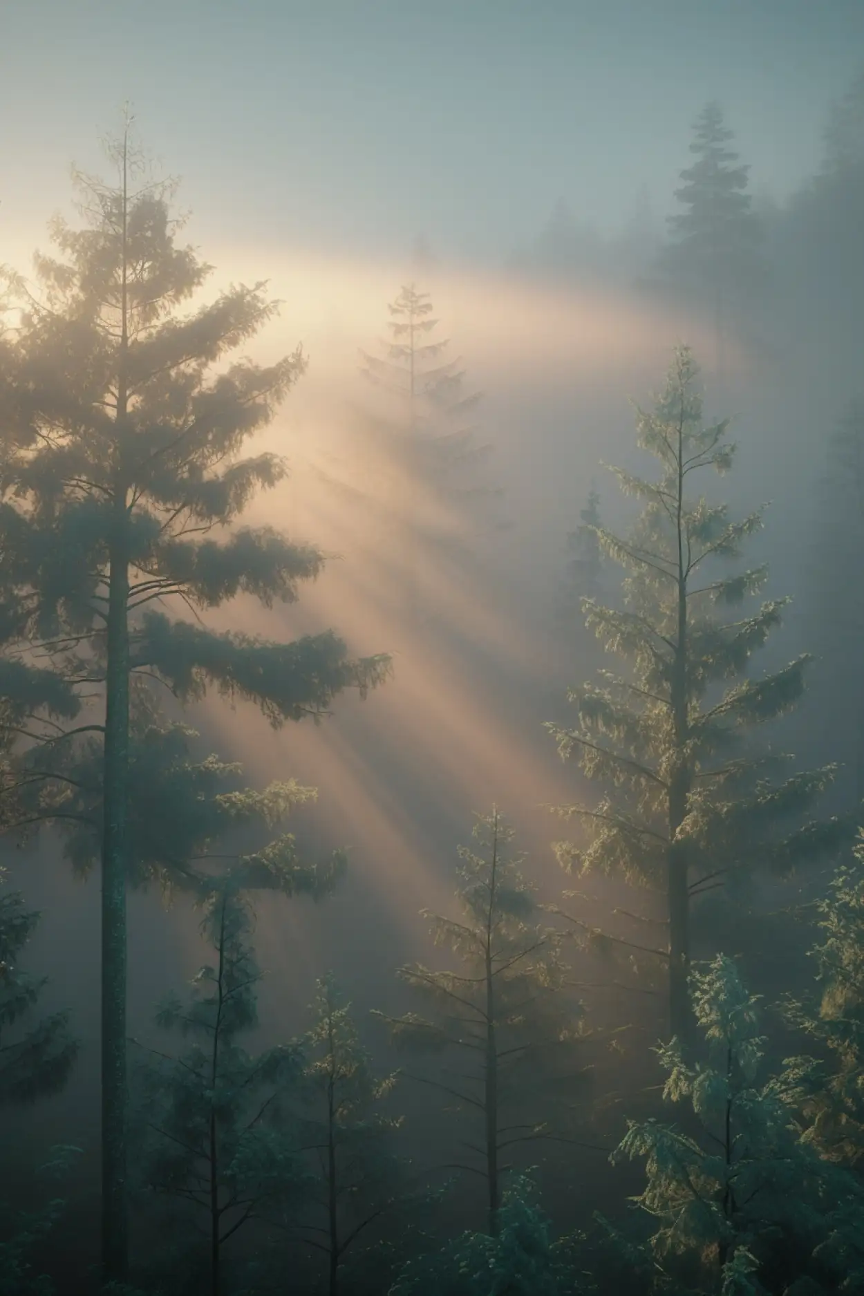 autumn foggy forest background download