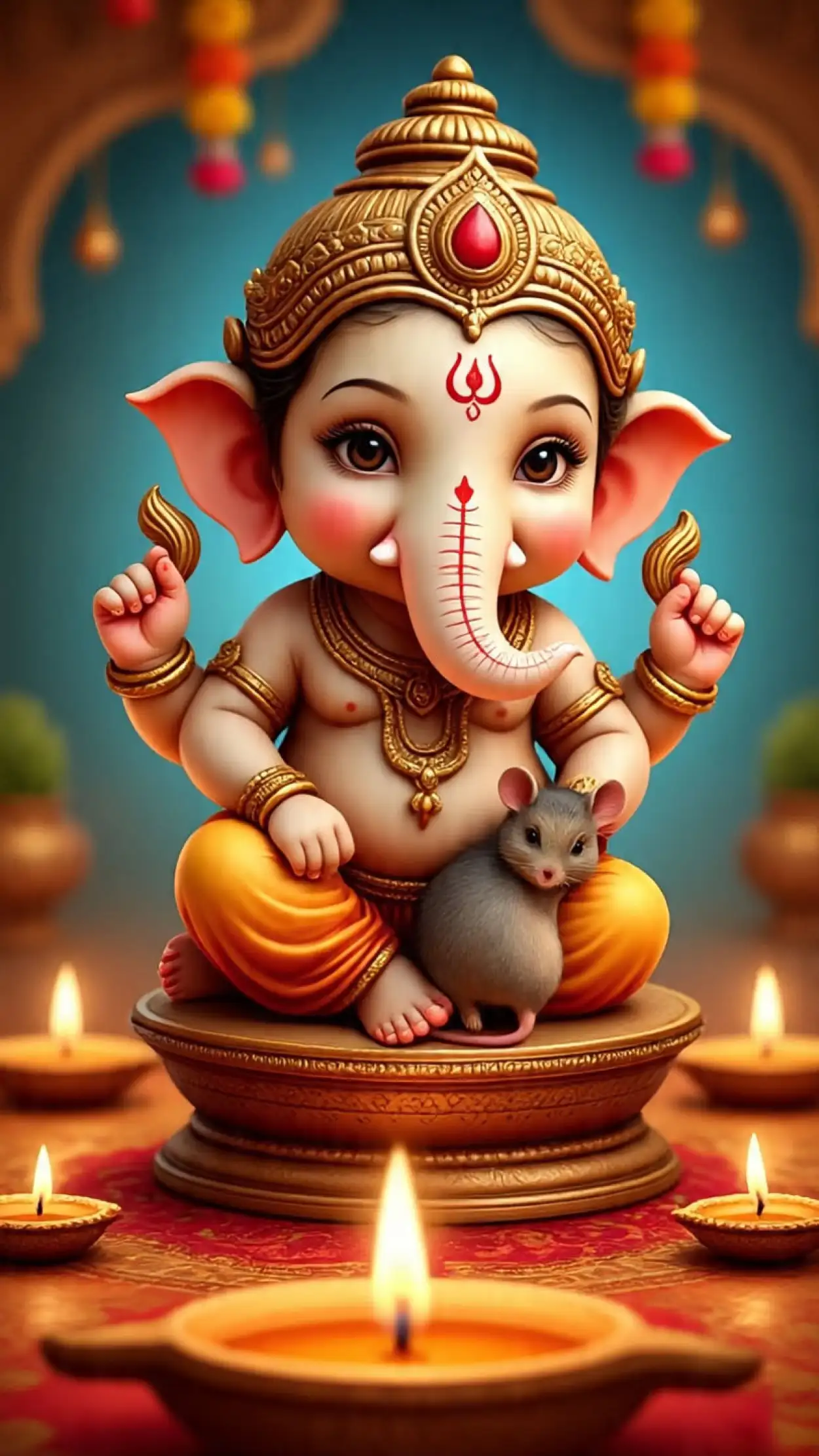 baby Ganesha art illustration download