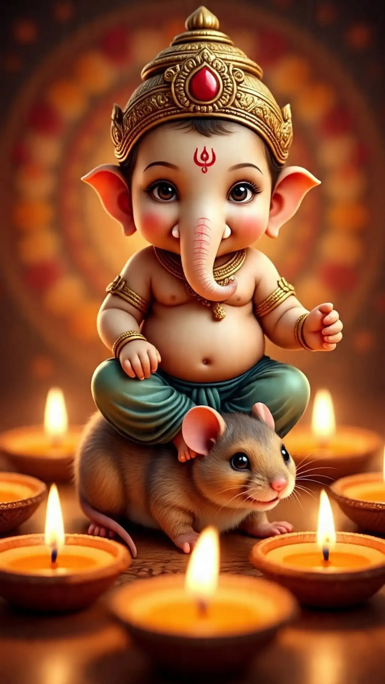 baby Ganesha birthday invitation card design