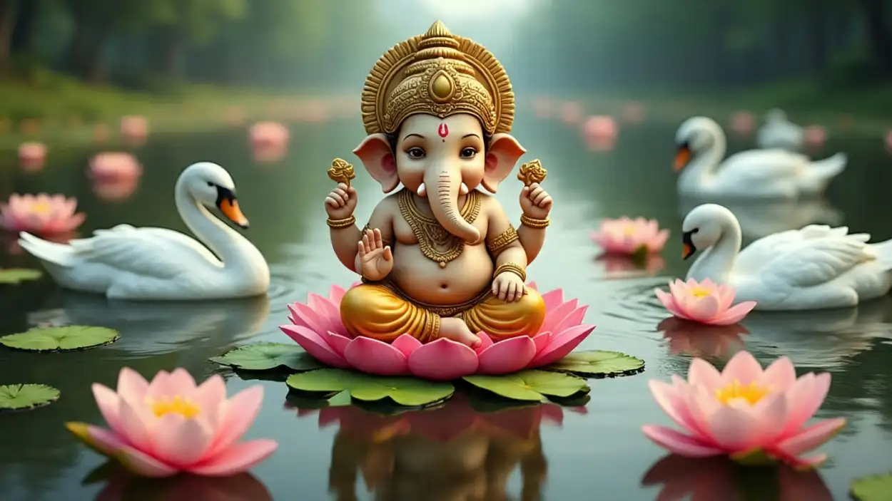 baby Ganesha festive background download