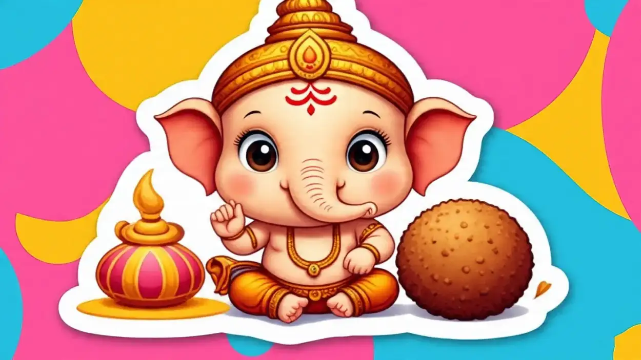 baby Ganesha mandala art drawing