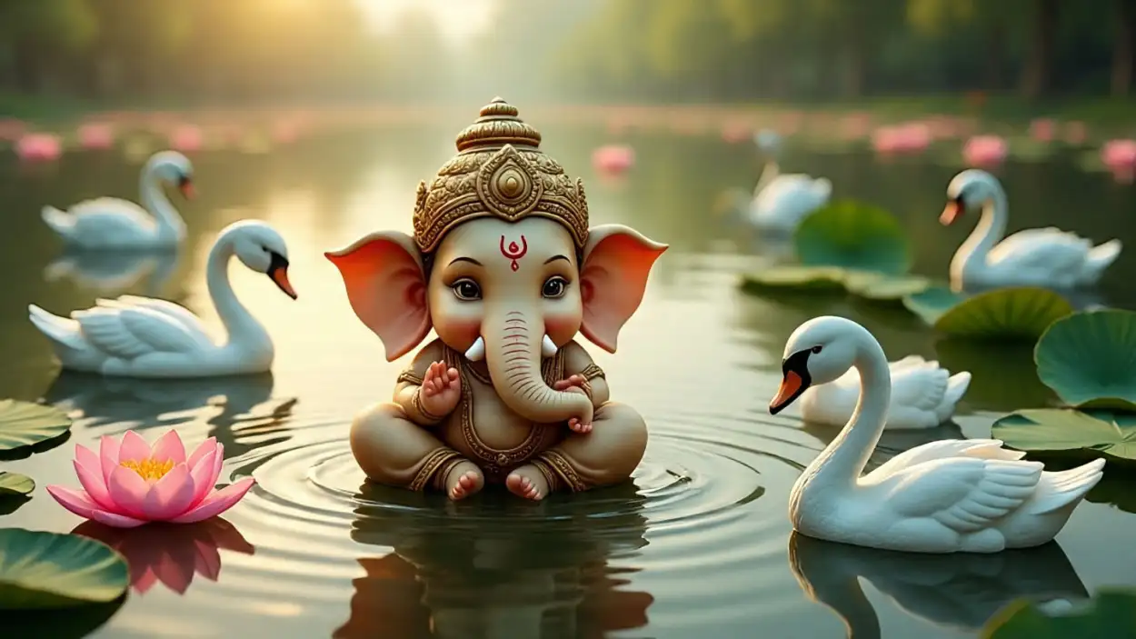 baby Ganesha modern art digital painting