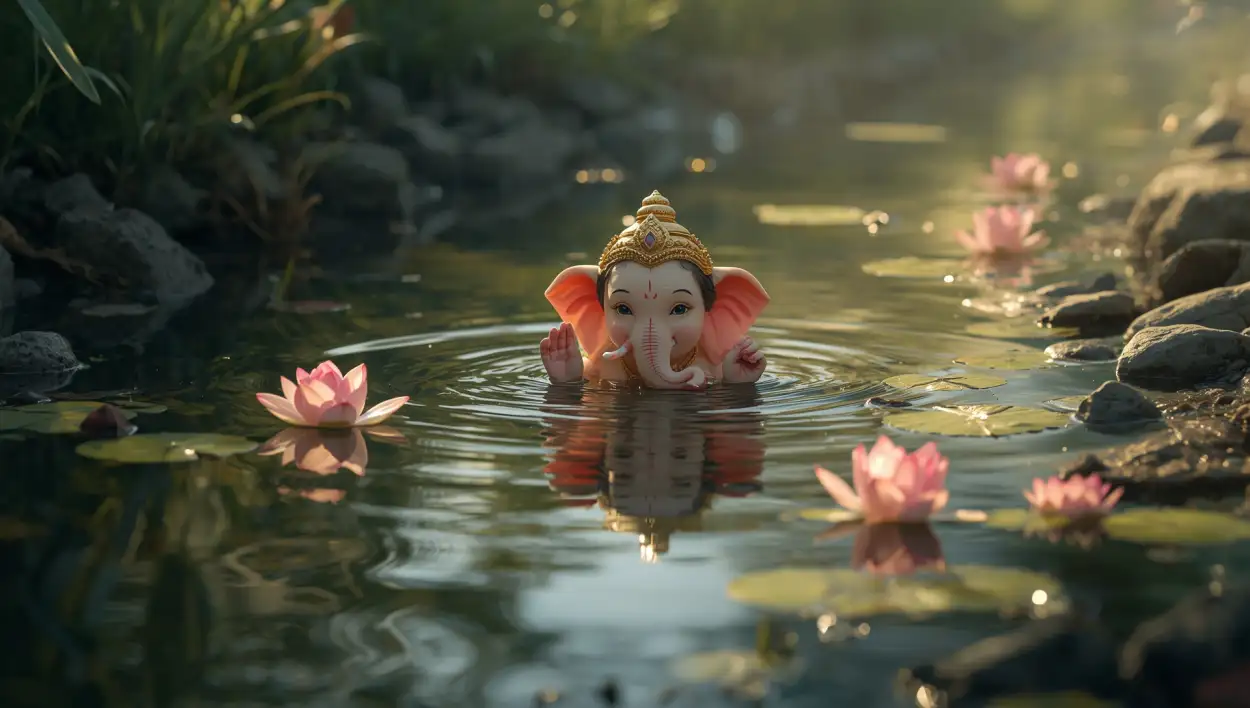 baby Ganesha PNG for greeting card design